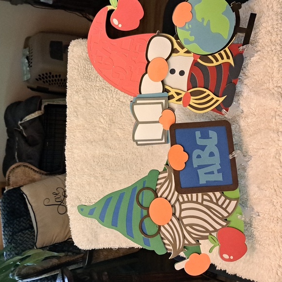 Handcrafted Layered Gnome Teachers Set with display Stands. - Picture 1 of 3